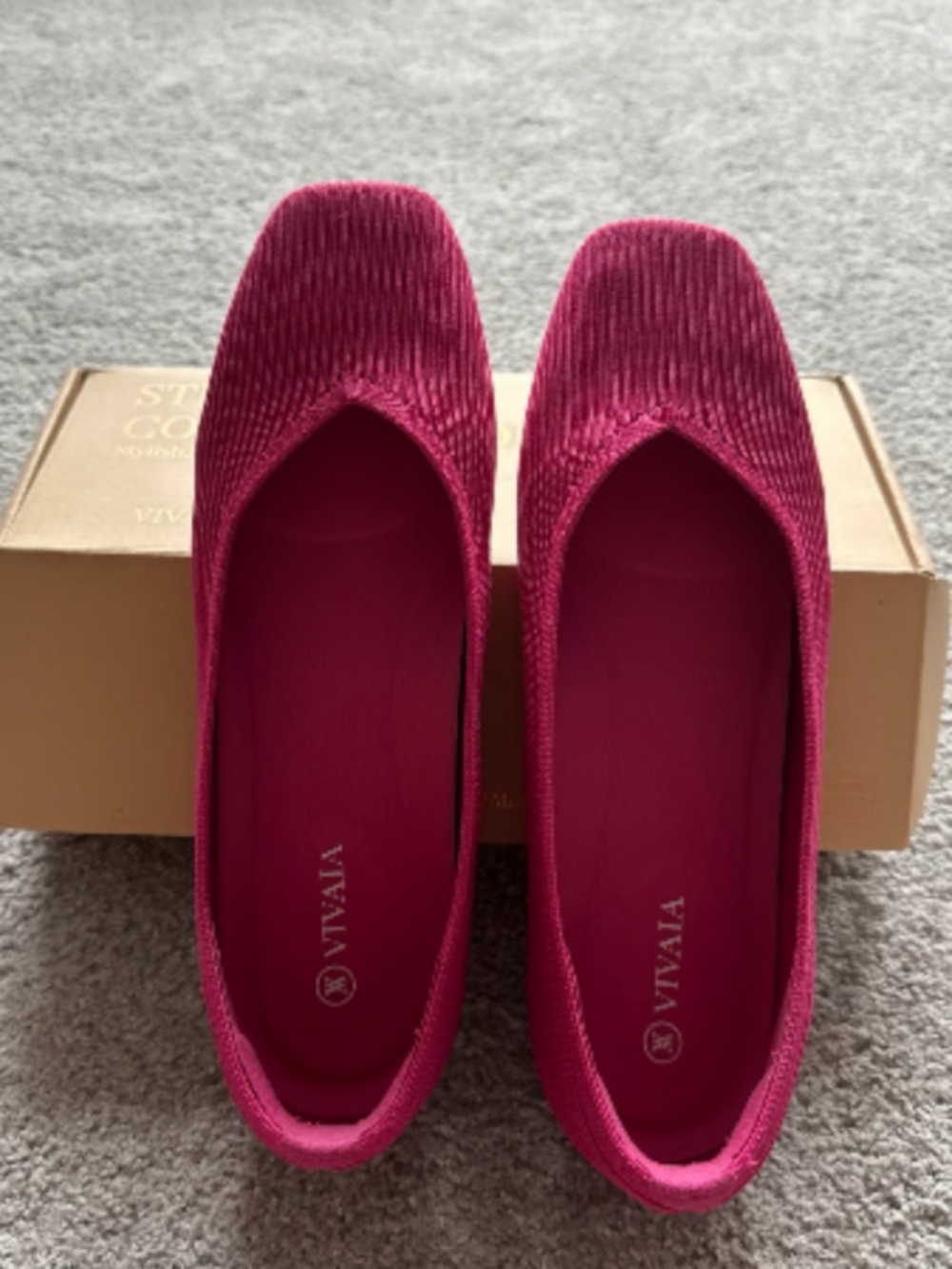 VIVAIA Margot 2.0 Flats Magenta Pink Size 10 EU 40.5 | Knit Sustainable Like New